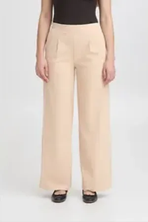 Ichi Straight-Jeans IHKATE modische Hose mit Bundfalten beige XXL