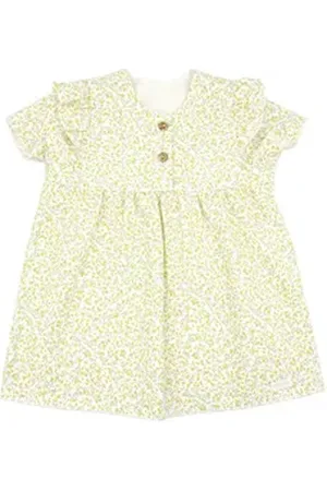 maximo Sommerkleid BABY GIRL-Kleid, Blümchenstoff Rüschenärmel (1-tlg) gelb 50/56