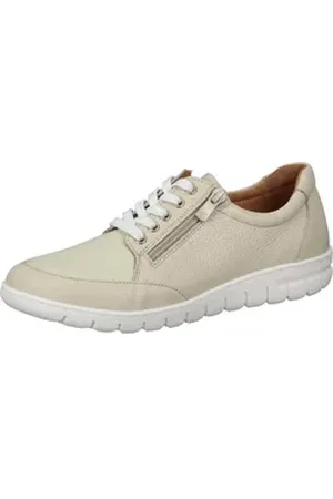 Comfortabel Schnürer Schnürschuh aus Stretch Material beige 41 EU