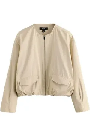 Next Bomberjacke Bomberjacke aus Baumwollgemisch mit Ballonsaum (1-St) beige 92 (GB: 18 Tall)