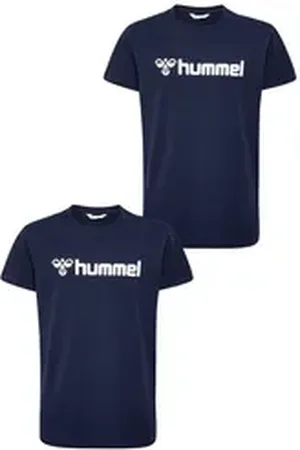 Hummel T-Shirt 2er-SET T-Shirt mit Logo Print aus Bio-Baumwolle (2-tlg) hmlGO 2.0 LOGO T-SHIRT S/S KIDS blau 140