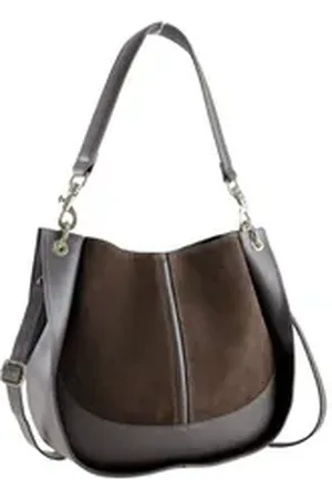Alessandro Schultertasche Signora, elegant-luxuriöse Wildledertasche braun