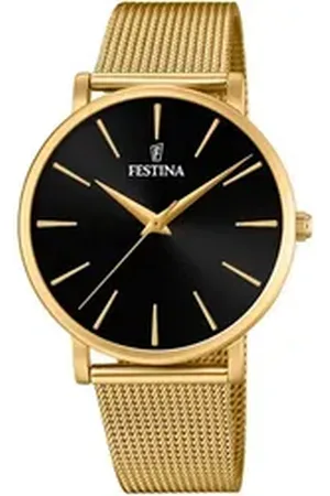 Festina Quarzuhr Ladies Classic F20476/2, Armbanduhr, Damenuhr, Edelstahlarmband goldfarben