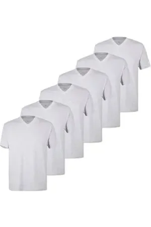 Götzburg T-Shirt California (Set) mit V-Ausschnitt, kurzarm, Premium-Qualität im 6er Pack grau XL