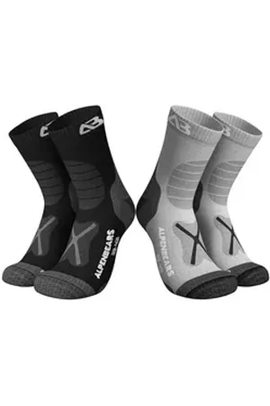 Alpen Wandersocken 2er-Set Socken braun Gr. L (2-Paar) Funktionssocken Sportsocken Trecking Wandersocken Outdoor Socken grau|schwarz Gr. 39-42