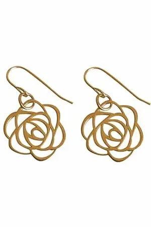 Gemshine Paar Ohrhänger Blume goldfarben