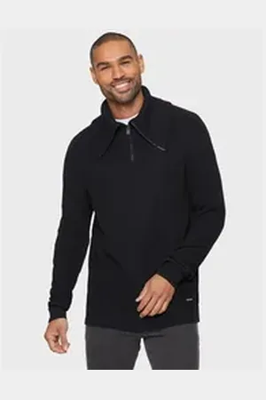 Threadbare Langarmshirt Francis (1-tlg) mit Stehkragen schwarz XL