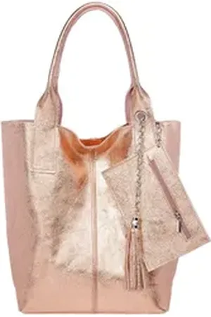 CASPAR Schultertasche große Wildleder Shopper Damen Tasche - CLASSIC LINE - Modell No.828, 100% italienisches Leder - mit stylischer Metallkette & Zusatztasche