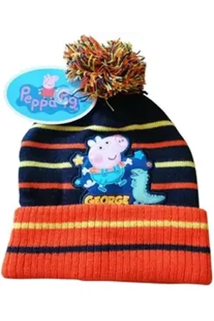 Peppa Pig Strickmütze Warme Strickmütze mit Bommel / Bommelmütze, Größen 52 blau 54