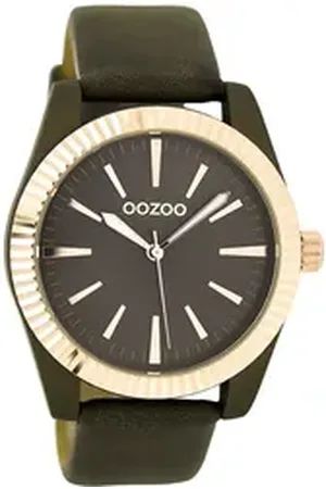 Oozoo Quarzuhr Damen Armbanduhr blau Analog, (Analoguhr), Damenuhr rund, groß (ca. 40mm) Lederarmband, Elegant-Style schwarz