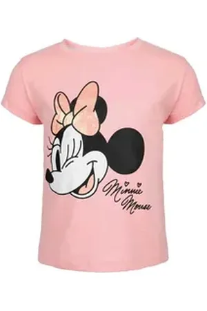 Disney Print-Shirt Minnie Mouse Mädchen Kinder T-Shirt Gr. 92 bis 128, 100% Baumwolle rosa 122/128
