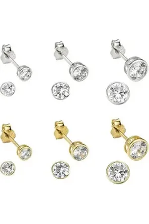 Bruno Banani Ohrstecker-Set Mulitpack Schmuck Geschenk Silber 925 Ohrschmuckset (Set, 12-tlg), mit Zirkonia (synth) gelb|goldfarben|silberfarben