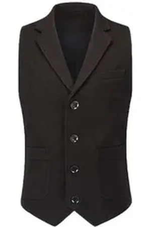 Allthemen Anzugweste Herren Weste mit Reverskragen Anzugweste aus Tweed braun 52
