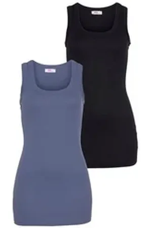 FLASHLIGHTS Tanktop (Packung, 2-tlg., 2er-Pack) in Longform blau|schwarz 32/34 (XS)