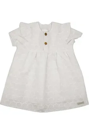 maximo Sommerkleid BABY GIRL-Kleid festlich Rüschenärmel, bestickter Stoff, Futter (1-tlg) weiß 74/80