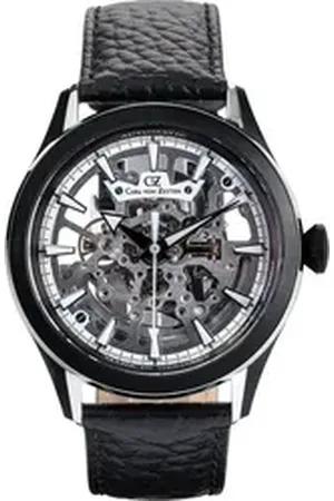 CARL VON ZEYTEN Automatikuhr Waldkirch CVZ0065BKWS, Armbanduhr, Herrenuhr, Saphirglas, Made in Germany, Mechanische Uhr schwarz