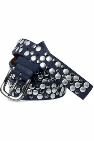 CASPAR Nietengürtel GU224 schmaler Damen Vintage Gürtel blau 80