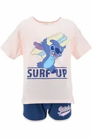 Disney T-Shirt Stitch - SURF UP (2-tlg) Mädchen Sommeroutfit Gr. 140 - 176 cm rosa 152 cm