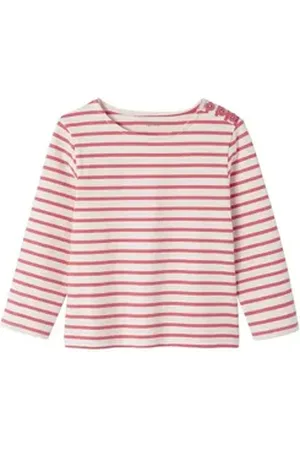 Vertbaudet Langarmshirt Mädchen Ringelshirt mit Recycling-Baumwolle rot 116