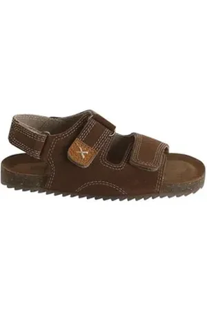 Vertbaudet Kinder Leder-Sandalen mit Klett und Anziehtrick Sandale Anziehtrick braun 26 EU