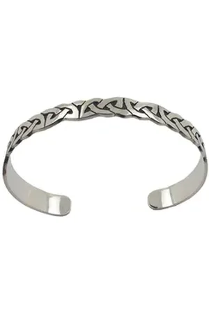 HOPLO Silberarmband Armreif massiv Silber keltischer Knoten breit 11mm Armband Armkette silberfarben