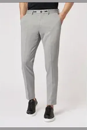 Roy Robson Anzughose Graue Drawstring Hose Ton-in-Ton-Nähte grau 54