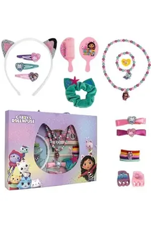 Gabbys Dollhouse Schmuckset beauty set box accessories für kinder mit kamm haargummi und mehr bunt