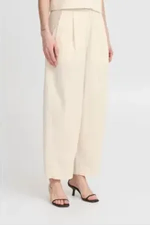 Bash Ichi Anzughose IHWALLIS lässige Hose mit Bundfalten beige 36