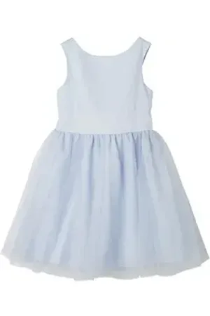 Vertbaudet Minikleid Festliches Mädchenkleid, Satin und Tüll blau 110