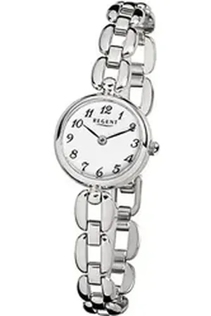 Regent Quarzuhr Edelstahl Damen Uhr F-802 Quarzuhr, (Analoguhr), Damenuhr Edelstahlarmband silber, rundes Gehäuse, klein (ca. 20mm) silberfarben