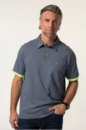 Boston Park Poloshirt Ringel-Poloshirt Halbarm bis 84/86 blau 52