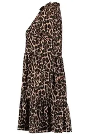 Hailys Spitzenkleid Alba (1-tlg) Rüschen beige|schwarz XS