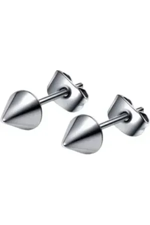 Bungsa Ohrring-Set Ohrstecker Kegel 5mm aus Edelstahl Unisex (1 Paar (2 Stück), 2-tlg), Ohrschmuck Ohrringe schwarz|silberfarben