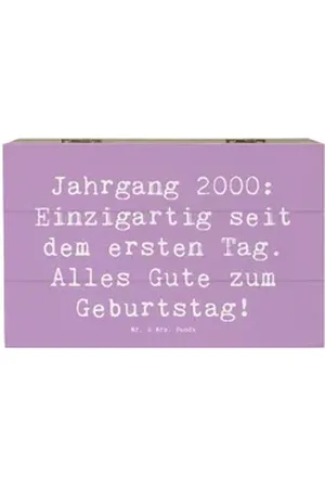 Mr. & Mrs. Panda Dekokiste 19 x 12 cm Spruch 2000 Geburtstag - Lavendeltraum - Geschenk, Geburts (1 St) lila