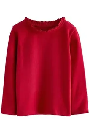 Next Langarmshirt Top mit Lochstickerei aus 100 % Baumwolle (1-tlg) rot 68-74 (6-9 Mon.)