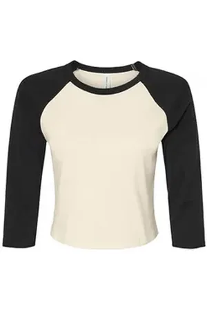 Bella + Canvas Longsleeve Women ́s Micro Rib 3/4 Raglan Baby Tee Langarmshirt Damen XXL