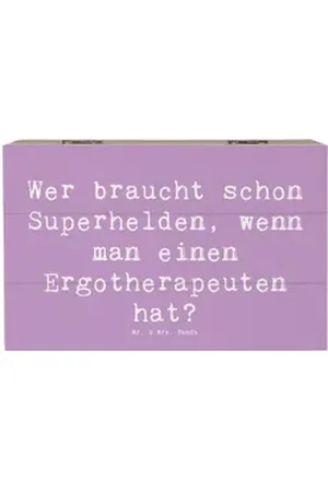Mr. & Mrs. Panda Dekokiste 19 x 12 cm Spruch Wer braucht schon Superhelden, wenn man einen Ergot (1 St) lila