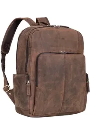 STILORD Notebookrucksack "Marlin" Eleganter Laptoprucksack Leder braun