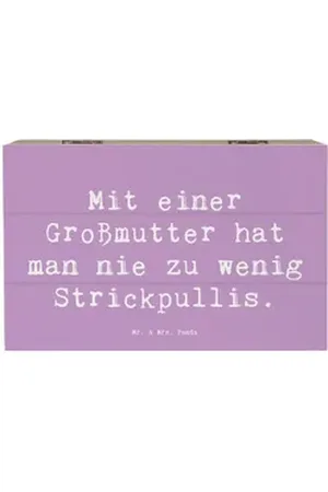 Mr. & Mrs. Panda Dekokiste 19 x 12 cm Spruch Großmutter Strickpullis - Lavendeltraum - Geschenk, (1 St) lila