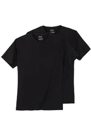 Ceceba Rundhalsshirt Übergrößen T-Shirt 2er-Pack schwarz Rundhals schwarz 64/66