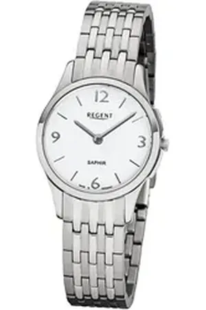 Regent Quarzuhr Damen Uhr GM-1615 Metall Quarz, (Analoguhr), Damen Armbanduhr rund, klein (ca. 28mm), Metallarmband silberfarben
