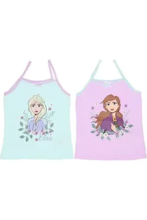 Disney Frozen Shirttop Shirts 2er-Pack – Bequeme Oberteile aus Baumwolle für Mädchen (2-tlg) 110/116