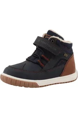 TOM TAILOR Winterboots, Klettschuh, High-Top-Sneaker, Outdoorschuh mit Kontrastnähten blau|braun 26 EU