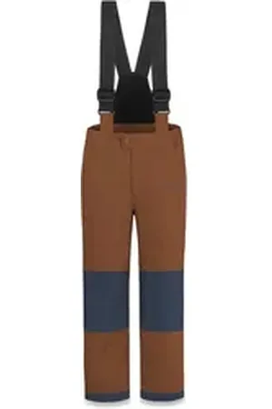 Normani Schneehose Kinder Winterhose Salcha Gefütterte Thermohose mit abnehmbaren Hosenträgern -Junge und Mädchen orange 122-128