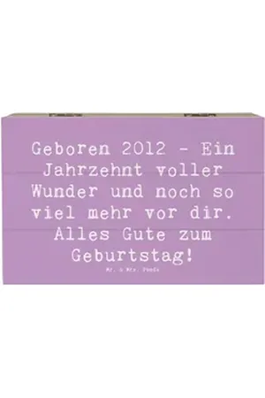 Mr. & Mrs. Panda Dekokiste 19 x 12 cm Spruch 2012 Geburtstag - Lavendeltraum - Geschenk, Geburts (1 St) lila