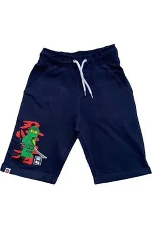 LEGO Wear ® Shorts ® NINJAGO kurze Hosen Shorts für Kinder Jungen + Mädchen Gr.104/110 116/122 128/134 140/146 Dunkelblau und Grau grau 116/122
