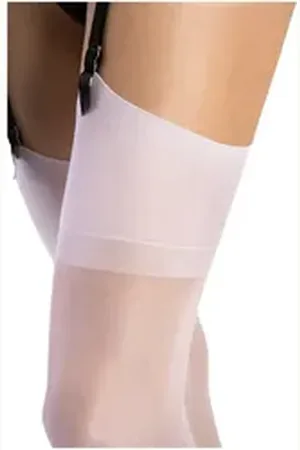 Fiore di Lucia Milano Strapsstrümpfe Sensual (Packung, 1 Paar) klassische Strapsstümpfe 15DEN mit glattem, flachen Abschluss bunt|weiß 2 (S)