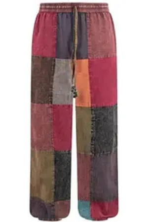 Kunst und Magie Cargohose Bunt Patchwork Freizeit Hose Stonewashed-Unisex Hippie Goa Hose Boho bunt XXL