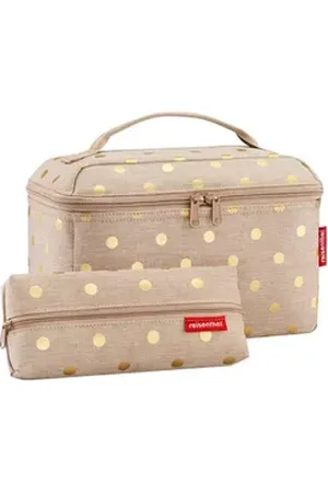 Reisenthel ® Beautycase beautycase set - Geschenkset 2tlg. (metallic dots coffee) beige