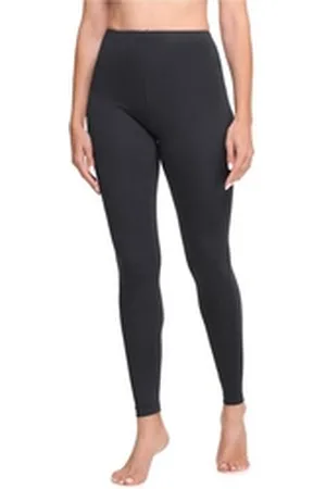 Ladeheid Leggings Damen Lange Leggings aus Viskose LA40-201 (1-tlg) elastischer Bund grau 40